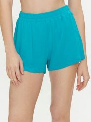 Calvin Klein Swimwear Szorty materiałowe KW0KW02441 Turkusowy Regular Fit. Niebieskie szorty damskie Calvin Klein Swimwear, l, bez wzorów, z materiału. Za 132.99 zł.