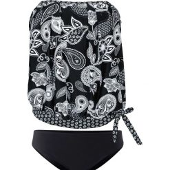 Tankini oversize (2 części) bonprix czarno-biały. Bikini damskie marki bonprix. Za 119.99 zł.