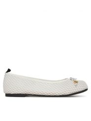 LOVE MOSCHINO Baleriny JA11051G0MIQ0100 Biały. Białe baleriny damskie Love Moschino, bez wzorów, z materiału, bez obcasa. Za 469.99 zł.