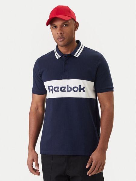 Reebok Polo Arter RK25548CCM Granatowy Regular Fit. Niebieskie koszulki polo męskie Reebok, m, bez wzorów, z bawełny, bez ramiączek. Za 91.99 zł.