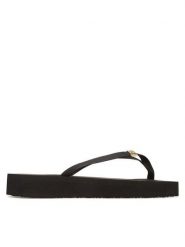 Tommy Hilfiger Japonki Elevated Chic Beach Sandal FW0FW08523 Czarny. Czarne klapki damskie Tommy Hilfiger, bez wzorów, ze skóry, bez obcasa. Za 119.99 zł.