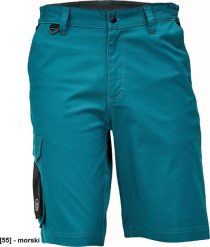 CERVA CREMORNE szorty - męskie szorty robocze, wytrzymała tkanina bawełnianiana, 60% bawełna, 40% poliester. 230 g/m2 - morski 64. Zielone szorty męskie CERVA, m, bez wzorów, z bawełny. Za 82.44 zł.