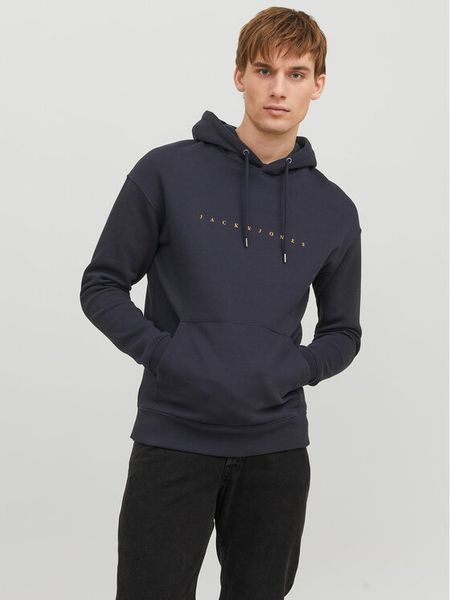 Jack & Jones Bluza Star 12233972 Granatowy Relaxed Fit. Niebieskie bluzy męskie Jack & Jones, l, bez wzorów, z bawełny, bez kaptura. Za 141.99 zł.