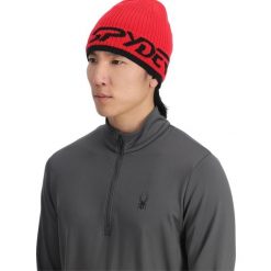 Czapka zimowa Spyder Logo. Czerwone czapki i kapelusze damskie Spyder, na zimę, bez wzorów, sportowe. Za 169.99 zł.