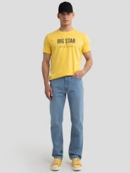 Koszulka męska o klasycznym kroju żółta Bruno 200. Żółte t-shirty męskie Big Star, na lato, l, bez wzorów, z bawełny, klasyczne, bez kołnierzyka. W wyprzedaży za 59.99 zł.