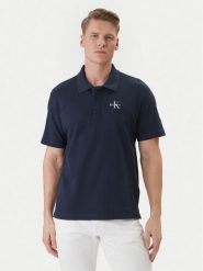 Calvin Klein Jeans Polo Easy Monologo LV04RF209G Granatowy Regular Fit. Niebieskie koszulki polo męskie Calvin Klein Jeans, m, bez wzorów, z bawełny, bez ramiączek. Za 329.99 zł.