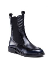 Sergio Bardi Sztyblety RST-A1001-01SB Czarny. Czarne botki damskie Sergio Bardi, ze skóry, bez obcasa, na płaskiej podeszwie, bez zapięcia. Za 319.00 zł.