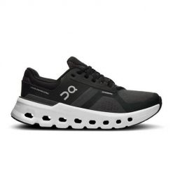 Buty do biegania damskie On Cloudrunner 2. Czarne obuwie sportowe damskie On Running, bez wzorów, z materiału, do biegania. Za 849.00 zł.