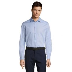 Męska Koszula W Jodełkę Brody. Niebieskie koszule męskie SOL'S, l, bez wzorów, casualowe, bez kołnierzyka, bez ramiączek. Za 188.99 zł.