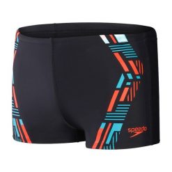 Bokserki kąpielowe męskie Speedo Tech Print Aquashort. Czarne kąpielówki męskie Speedo, m, bez wzorów, do pływania. Za 73.99 zł.