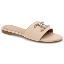 Beżowe Klapki Givana Eleganckie Buty Damskie. Brązowe klapki damskie Givana, bez wzorów, z materiału, boho, bez obcasa. Za 109.00 zł.
