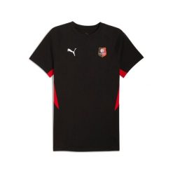 Koszulka Stade Rennais Evostripe. Czarne koszulki sportowe męskie Puma, bez wzorów, bez kołnierzyka, bez ramiączek, do piłki nożnej. Za 249.50 zł.