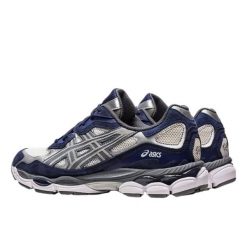 Buty do chodzenia dla dorosłych ASICS Gel-NYC Yankees. Niebieskie obuwie sportowe damskie Asics, bez wzorów, ze skóry, do biegania. Za 3,922.49 zł.