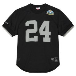 Koszulka Nfl Oakland Raiders Charles Woodson. Czarne koszulki sportowe męskie Mitchell & Ness, bez wzorów, bez kołnierzyka, bez ramiączek, do piłki nożnej. Za 477.50 zł.
