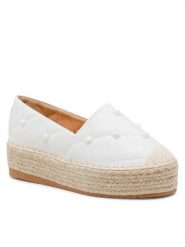DeeZee Espadryle WS020610-01 Biały. Białe espadryle damskie DeeZee, bez wzorów, ze skóry, bez obcasa, bez zapięcia. Za 119.99 zł.