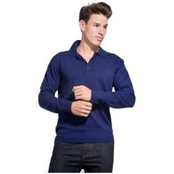 William De Faye Sweter Męski Xxl Ciemny Niebieski. Niebieskie swetry przez głowę męskie William de Faye, z kaszmiru, z klasycznym kołnierzykiem. W wyprzedaży za 215.00 zł.