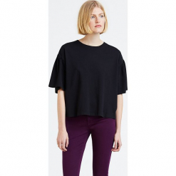 Koszulka "Maddie" w kolorze czarnym. Czarne t-shirty damskie Levi's, z bawełny, z okrągłym kołnierzem. W wyprzedaży za 65.95 zł.