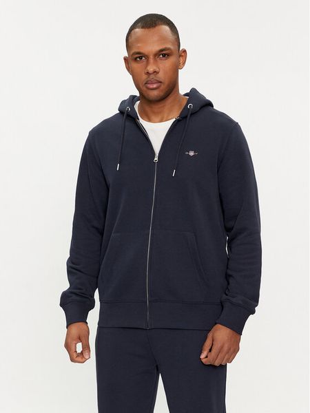 Gant Bluza Shield 2007059 Granatowy Regular Fit. Niebieskie bluzy męskie GANT, m, bez wzorów, z bawełny, bez kaptura. Za 424.99 zł.