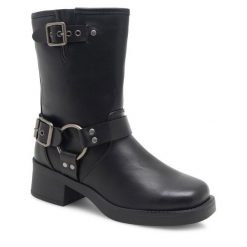 Botki Jenny Fairy. Czarne botki damskie Jenny Fairy, bez obcasa, na słupku, bez zapięcia. Za 107.99 zł.