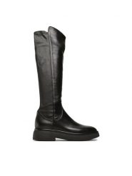 AGL Kozaki Alison D721586PWK06891013 Czarny. Czarne kozaki damskie AGL, ze skóry, bez obcasa, na płaskiej podeszwie. Za 3,739.00 zł.