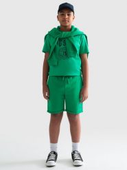 Szorty chłopięce dresowe zielone Szortex 301/ Holger 301. Zielone szorty dla chłopców Big Star, na lato, bez wzorów, z dresówki, eleganckie. W wyprzedaży za 49.99 zł.