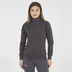 Mężczyzna Bieganie Bluza z Kapturem i Zamkiem Kluczowe Cechy Ciemnoszary Melanż. Szare bluzy męskie Legea, m, bez wzorów, z bawełny, bez kaptura. Za 96.00 zł.