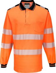 Portwest T184 - Koszulka ostrzegawcza polo PW3 z długim rękawem - żółty-czarny 4XL. Czarne bluzki z długim rękawem męskie Portwest, m, bez wzorów, bez ramiączek. Za 131.31 zł.