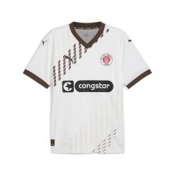Męska koszulka wyjazdowa FC St. Pauli 24/25 PUMA White Espresso Brown. Białe koszulki sportowe męskie Puma, m, bez wzorów, z żakardem, bez kołnierzyka, bez ramiączek, do piłki nożnej. Za 313.50 zł.