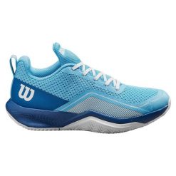 Damskie buty do tenisa Wilson Rush Pro Lite. Niebieskie obuwie sportowe damskie Wilson, bez wzorów, tenisowe. W wyprzedaży za 394.05 zł.
