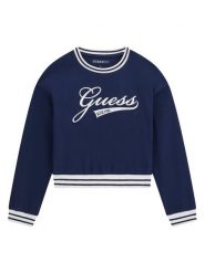 Guess Bluza J6YI30 K3765 Granatowy Regular Fit. Niebieskie bluzy dla dziewczynek Guess, z aplikacjami, z bawełny, bez ramiączek, bez kaptura. Za 154.99 zł.