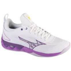 Buty do siatkówki damskie, Wave Luminous 3. Białe obuwie sportowe damskie Mizuno, bez wzorów, do siatkówki, mizuno wave. Za 549.99 zł.