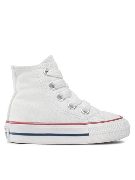 Converse Trampki Chuck Taylor All Star Hi 7J253C Biały. Białe trampki i tenisówki dziewczęce Converse, bez wzorów, z materiału, bez zapięcia. Za 159.99 zł.
