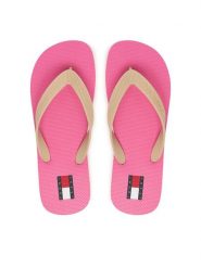 Tommy Jeans Japonki Logo Summer Sandal EN0EN02979 Beżowy. Brązowe klapki damskie Tommy Jeans, bez wzorów, z jeansu, bez obcasa. Za 129.99 zł.