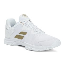 Buty do tenisa męskie Babolat 22 SFX3 All Court Wimbledon. Białe buty sportowe męskie BABOLAT, bez zapięcia, tenisowe. Za 468.90 zł.