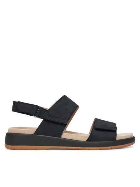 Caprice Sandały 9-28207-44 Czarny. Czarne sandały damskie Caprice, bez wzorów, bez obcasa, na płaskiej podeszwie, bez zapięcia. Za 339.99 zł.