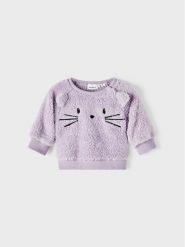 NAME IT Bluza 13210053 Fioletowy Regular Fit. Fioletowe bluzy dla dziewczynek Name it, bez wzorów, z syntetyku, bez ramiączek, bez kaptura. Za 84.99 zł.