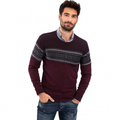 Sweter w kolorze bordowym. Czerwone swetry przez głowę męskie AVVA, Dewberry, z okrągłym kołnierzem. Za 219.95 zł.