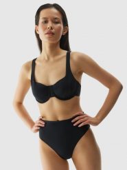 4F Góra od bikini damska - czarna XS. Czarne bikini damskie 4f, na lato, xs, bez wzorów. W wyprzedaży za 39.99 zł.