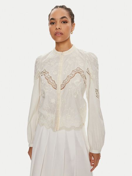 TWINSET Koszula 241TT2081 Biały Regular Fit. Białe bluzki damskie Twinset, bez wzorów, z bawełny, bez kołnierzyka, bez ramiączek. Za 609.99 zł.