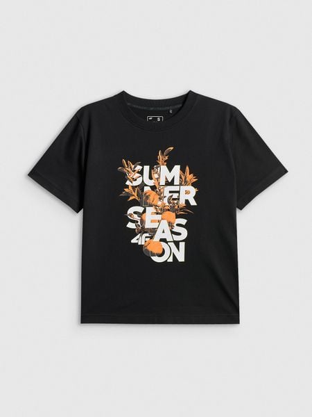 Боксі T-shirt з принтом жіночий - чорний. T-shirty damskie 4f, s, bez wzorów, bez kołnierzyka. Za 799.90 zł.