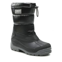 Śniegowce CMP. Czarne buty zimowe chłopięce CMP, bez wzorów, bez zapięcia. Za 349.99 zł.