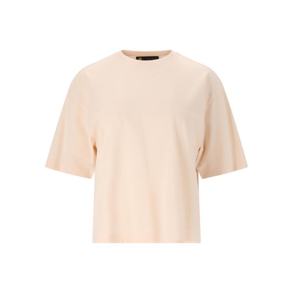 Koszulka damska Athlecia London Oversized. Czerwone koszulki sportowe damskie Athlecia, bez wzorów, z bawełny, sportowe, bez kołnierzyka. W wyprzedaży za 71.99 zł.