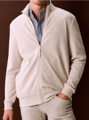 Bluza bomberka - kremowy. Białe bluzy męskie Sinsay, l, bez wzorów, bez kaptura. Za 59.99 zł.