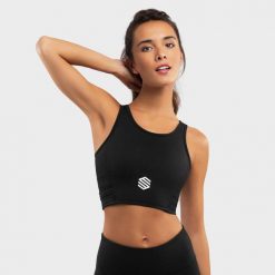 Stanik sportowy Fitness Siroko Crunch Black. Czarne obuwie sportowe damskie SIROKO, bez wzorów, z elastanu, na fitness i siłownię. Za 105.00 zł.