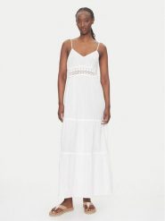Vero Moda Sukienka letnia Quincy 10324588 Biały Regular Fit. Białe sukienki damskie Vero Moda, na lato, xl, bez wzorów, z bawełny, bez kołnierzyka, bez ramiączek. Za 169.99 zł.