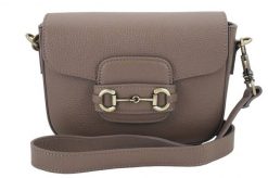 Listonoszka skórzana BARBERINI'S 968-9 c. beżowa. Brązowe torebki shopper damskie Barberinis, z aplikacjami, ze skóry, eleganckie, małe, bez dodatków. Za 299.99 zł.