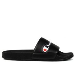 Klapki męskie basenowe Champion SLIDE VARSITY. Czarne klapki męskie Champion, z materiału, klasyczne. Za 98.00 zł.