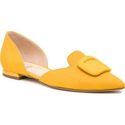 Półbuty HÖGL - 7-100032 Yellow 8100. Żółte półbuty damskie HÖGL, bez wzorów, z materiału, bez obcasa, na płaskiej podeszwie, bez zapięcia. W wyprzedaży za 329.00 zł.