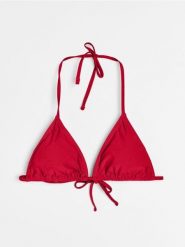 Góra od bikini trójkątna wiązana na szyi - czerwony. Czerwone bikini damskie Sinsay, l, bez wzorów. Za 9.99 zł.