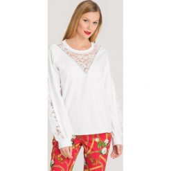 BLUZA LIU JO. Białe bluzy damskie Liu Jo, l, z aplikacjami, z koronki, bez kaptura. Za 384.30 zł.
